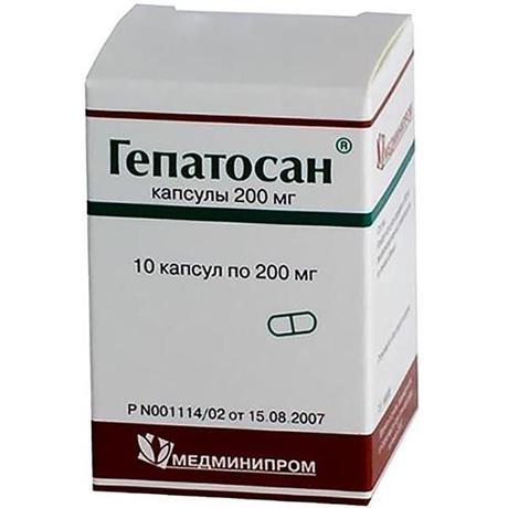 Фото Гепатосан, капсулы 200 мг, 10 шт.