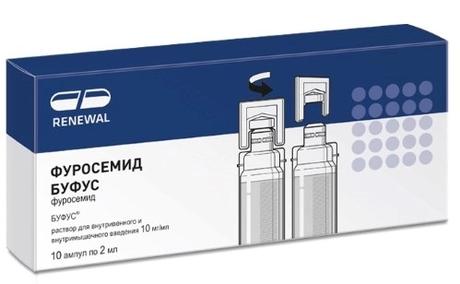 Фото Фуросемид буфус р-р в/в и в/м введ 10 мг/мл амп 2 мл х10