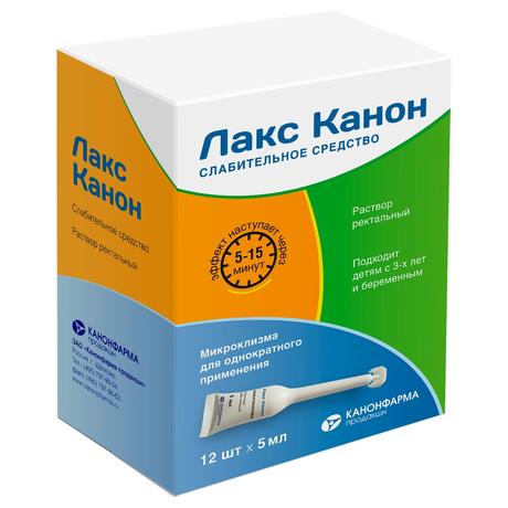 Фото Лакс Канон, раствор ректальный микроклизмы 5 мл, 12 шт.