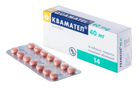 Фото Квамател, таблетки покрыт. плен. об. 40 мг, 14 шт.
