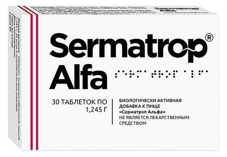 Фото Серматроп Альфа, таблетки, 1,245 г, 30 шт.