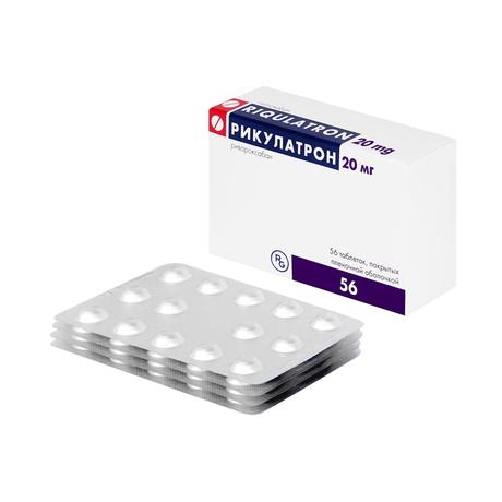 Фото Рикулатрон, таблетки покрытые пленочной оболочкой 20 мг, 56 шт.