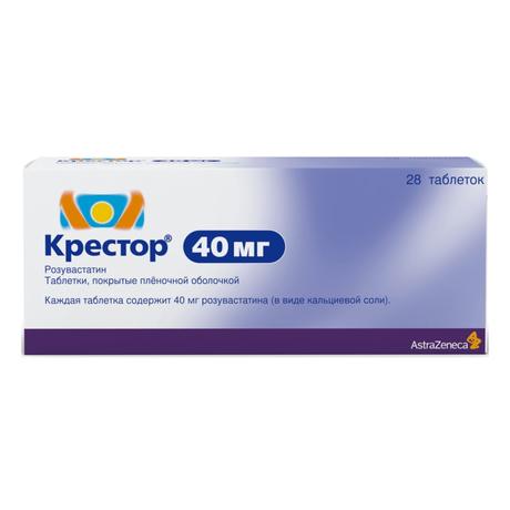 Фото Крестор, таблетки в плёночной оболочке 40 мг, 28 шт.
