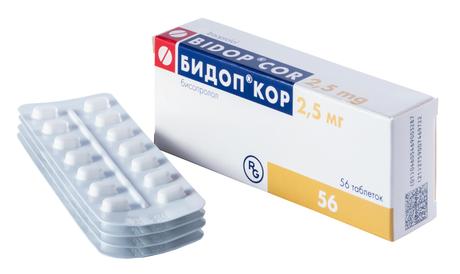 Фото Бидоп Кор, таблетки 2,5 мг, 56 шт.