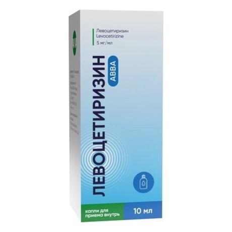 Фото Левоцетиризин АВВА, капли для приема внутрь 5 мг/мл 10 мл, 1 шт.