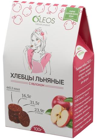 Фото Oleos хлебцы льняные с яблоком 100 гр