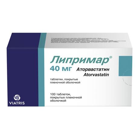 Фото Липримар таблетки, покрытые пленочной оболочкой 40 мг, 100 шт.