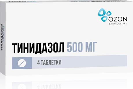 Фото Тинидазол, таблетки покрыт. плен. об. 500 мг (Озон), 4 шт.