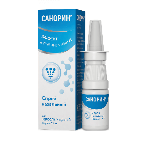 Фото Санорин, спрей назальный 0.1%, 10 мл