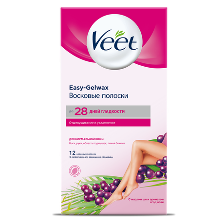 Фото Veet, восковые полоски для депиляции (для нормальной кожи), 12 шт.
