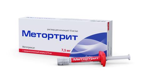Фото Метортрит, раствор для инъекций 10 мг/мл, шприц 0.75 мл