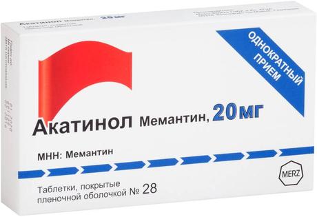 Фото Акатинол Мемантин таблетки, покрытые пленочной оболочкой 20 мг, 28 шт.