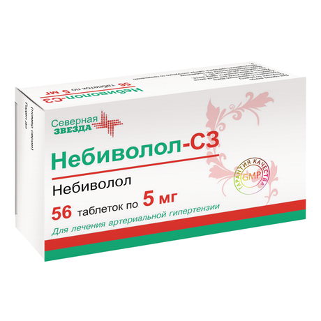 Фото Небиволол-СЗ, таблетки 5 мг, 56 шт.