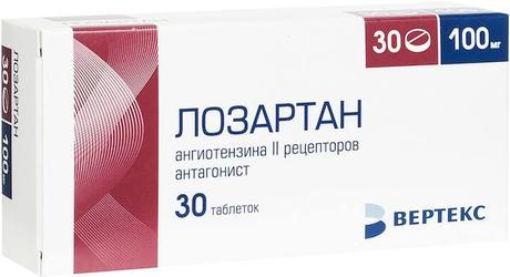 Фото Лозартан, таблетки покрыт. плен. об. 100 мг, 30 шт.