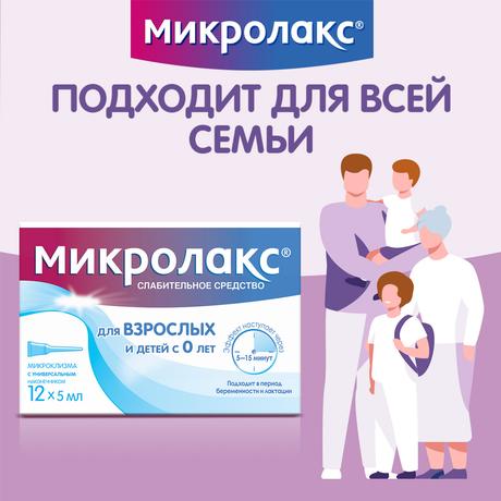 Фото Микролакс, раствор для ректального введения (микроклизмы) 5 мл, 12 шт.
