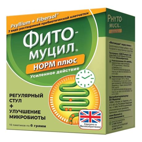 Фото Фитомуцил Норм Плюс, пакетики 6 г, 10 шт.