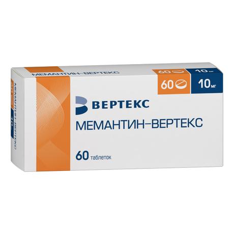 Фото Мемантин-Вертекс, таблетки покрытые пленочной оболочкой 10 мг, 60 шт.