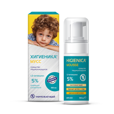 Фото Хигиеника Мусс, средство педикулицидное, флакон 100 мл