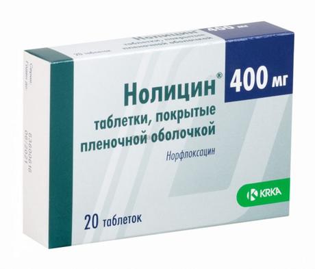 Фото Нолицин, таблетки покрыт. плен. об. 400 мг, 20 шт.