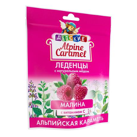 Фото Alpine Caramel Альпийская Карамель, леденцы детские малина с витамином С 75 г, 1 шт.