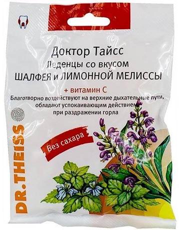 Фото Доктор Тайсс леденцы (Шалфей и Лим. мелисса +вит.С ) 75 г х1