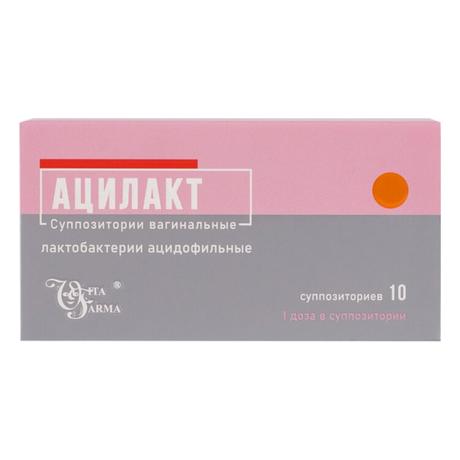 Фото Ацилакт, суппозитории вагинальные, 10 шт.