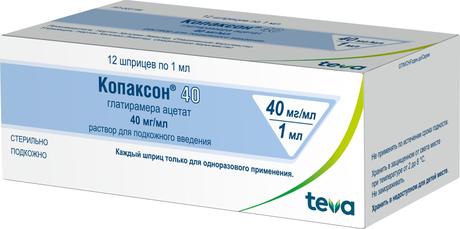 Фото Копаксон 40, раствор 40 мг/мл, шприцы 1 мл, 12 шт.