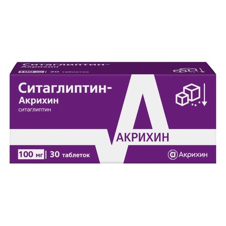 Фото Ситаглиптин-Акрихин, таблетки покрыт. плен. об. 100 мг, 30 шт.