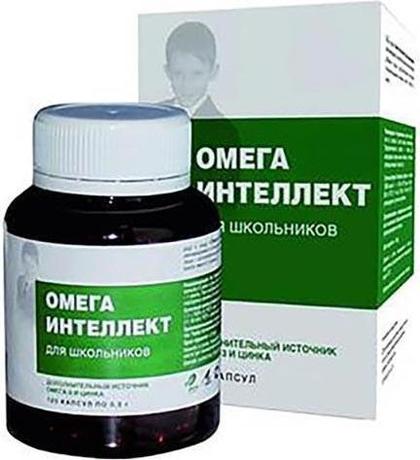 Фото Омега Интеллект Экко Плюс для школьников, капсулы массой 0,5 г, 120 шт.
