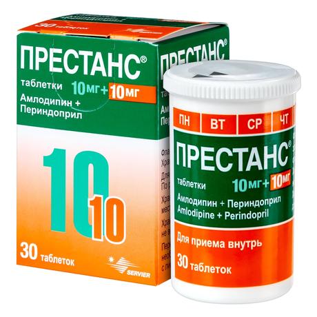 Фото Престанс, таблетки 10 мг+10 мг, 30 шт.