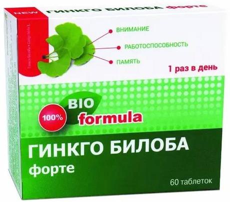 Фото Гинкго Билоба Форте, таблетки 460 мг, 60 шт.