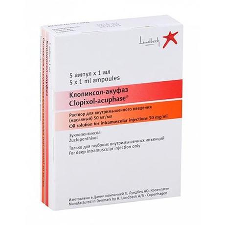 Фото Клопиксол-Акуфаз, раствор для в/м введения 1 мл, 5 шт.