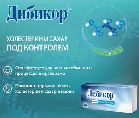 Фото Дибикор, таблетки 250 мг, 60 шт.