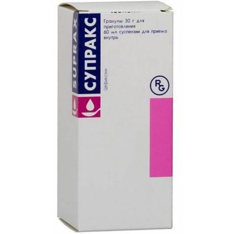 Фото Супракс, гранулы для приготовления суспензии 100 мг /5 мг, 1 шт.