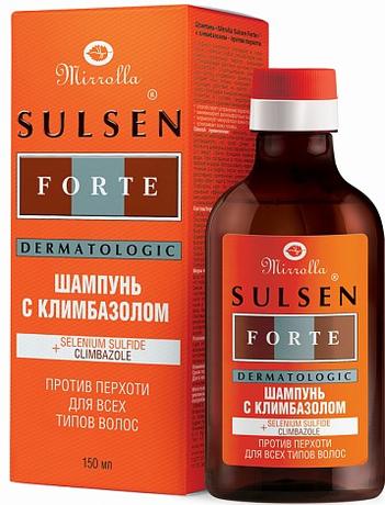 Фото Mirrolla Сульсен форте, шампунь против перхоти (с климбазолом) 150 мл, 1 шт.