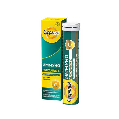 Фото Супрадин Иммуно витамин С, таблетки шипучие, 15 шт.