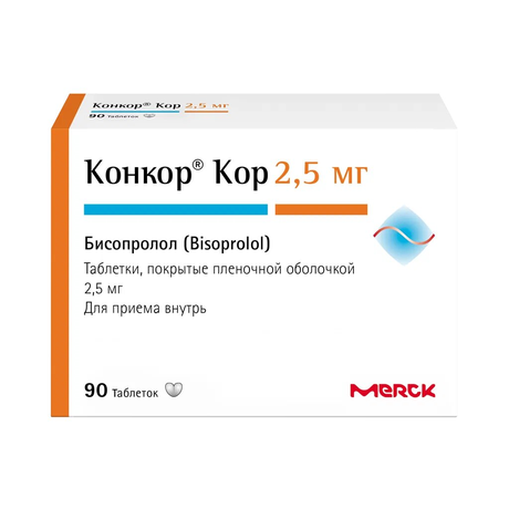 Фото Конкор Кор, таблетки покрыт. плен. об. 2,5 мг, 90 шт.