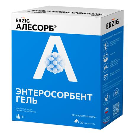 Фото Алесорб Энтеросорбент гель Эрциг, для приема внутрь пакет-стик 10 г, 20 шт.
