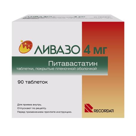 Фото Ливазо, таблетки покрыт. плен. об. 4 мг, 90 шт.