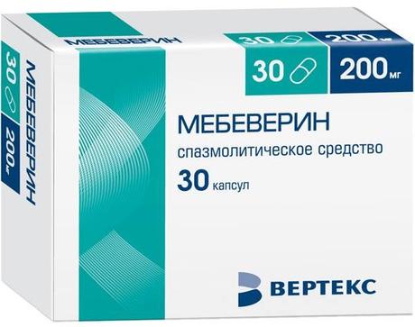 Фото Мебеверин, капсулы с пролонгированным высвобождением 200 мг, 30 шт.