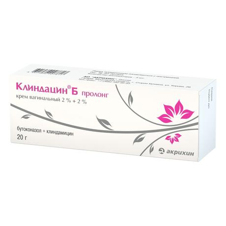 Alt Img Клиндацин Б пролонг, крем вагинальный 2%+2% 20 г, 1 шт.