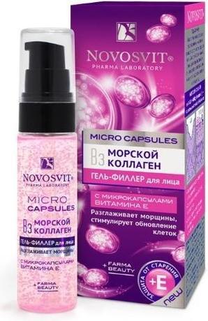 Фото Novosvit, гель-филлер 3D морской коллаген разглаживающий морщины 30 мл