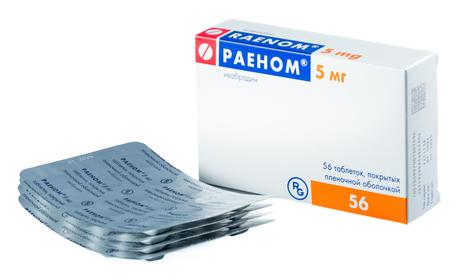 Фото Раеном, таблетки покрыт. плен. об. 5 мг, 56 шт.