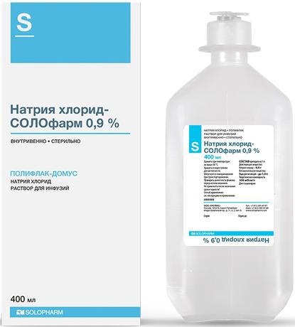 Фото Натрия хлорид, раствор 0.9%, 400 мл