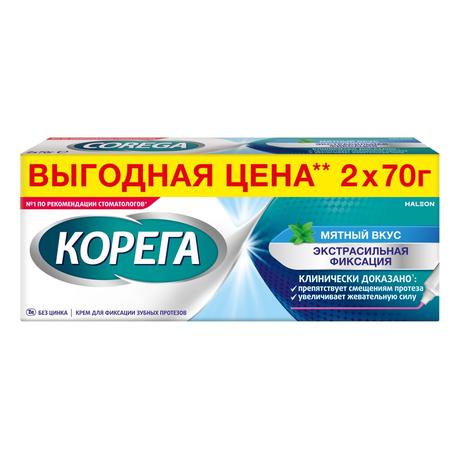 Фото Корега экстра сильная фиксация Мятный вкус, крем 70 г, 2 шт.