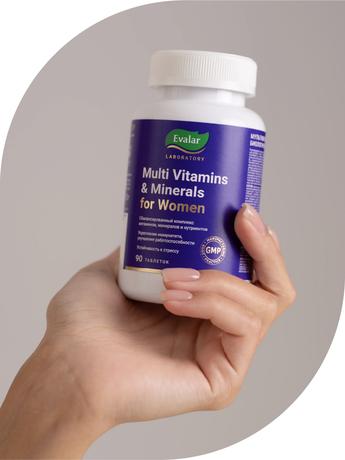 Фото Мультивитамины и минералы женские Эвалар Лаборатория/ Evalar Laboratory, таблетки 1.3 г, 90 шт.