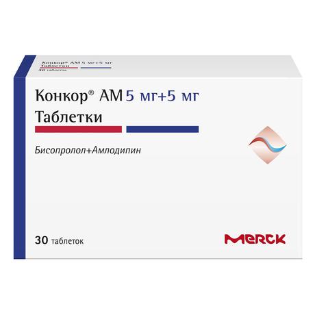 Фото Конкор АМ, таблетки 5 мг+5 мг, 30 шт.