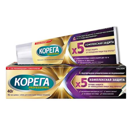 Фото Корега Professional Комплексная защита, крем для фиксации зубных протезов, 40 г