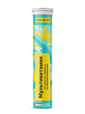 Фото Мультивитамин BioForte, таблетки шипучие (апельсин), 20 шт.