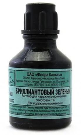 Фото Бриллиантовый зеленый, раствор спиртовой 1% (Флора Кавказа), 25 мл